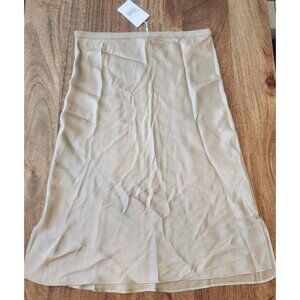 Anine Bing Skirt Womens XL Beige 100% Silk Slip Midi A-Line Minimalist Style